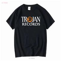 Trojan Records Britų leidyklos logotipas Unisex marškinėliai Juoda Balta Dydis S 2XL Vintažiniai skalbti Tamprūs Mados Vyriški Laisvalaikio Universalūs L black