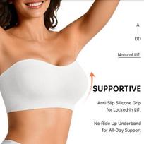 SHAPERMINT Liemenėlė be petnešėlių, Belaidė neslystanti juosta, Keičiama 3XL beige