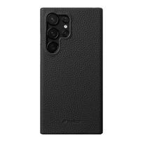 Melkco natūralios odos dėklas, skirtas Samsung S26 Ultra Galaxy S25 Edge S24 Plus S23 S22 S21 Note 20 Ultra, su mikropluošto vidumi, kietu dangteliu S26Plus juoda