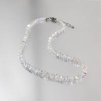 Blizgantis permatomas karoliukų vėrinys Krištolinis netaisyklingas stiklo krištolo vėrinys Raktikaulio grandinėlė Moterims Transparent Necklace gray