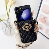 For Samsung Galaxy Z Flip 7 6 5 4 3 5G Flip7 Flip6 Phone Case Crossbody Luxury PU Leather Wallet Card Bag Shock Protective Cover For Galaxy Z Flip 4 gray