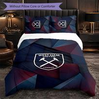 West Ham United Futbolo 3 dalių patalynės komplektas Minkštas antklodės užvalkalų komplektas su pagalvių užvalkalais Spausdintas miegamojo dekoravimo komplektas namams 200cm*200cm