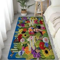Menininkė F-Frida K-Kahlo Vintažinis grindų kilimėlis Nordic stiliaus namų durų kilimėlis Vonios-Tualeto kilimėliai Miegamojo viešbučio dekoravimo kilimėlis 60cm x 90cm