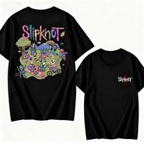 Vintage Washed Slipknot Nu Metal Alternative Metal Band Printed Cotton T-shirt Men Women Tee Summer Casual Fashion Clothing Tops Streetwear XXXL beige