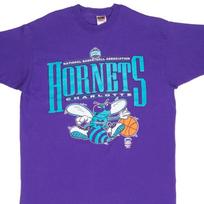 Vintažiniai NBA Charlotte Hornets marškinėliai 1990-ųjų XL dydžio, pagaminti JAV S blue