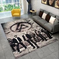 Retro L-Linkin Park Roko Grupės Kilimas Kilimas Žaidimų Kambariui Miegamajam Svetainei Sofai Namų Dekoras, Vaikų Žaidimų Zonos Kilimas Neslystantis Grindų Kilimėlis 40x60cm