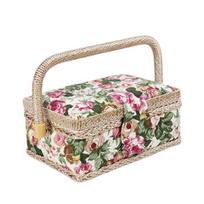 Išskirtinė siuvimo reikmenų dėžutė Retro siūlų ir adatų laikymo krepšelis Audinio amato siuvimo krepšelis Dovana style C beige
