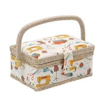 Išskirtinė siuvimo reikmenų dėžutė Retro siūlų ir adatų laikymo krepšelis Audinio amato siuvimo krepšelis Dovana style B beige