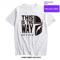 Mandalorian And Grogu the Way  Movie Merch T-Shirt Pure Cotton Short Sleeve Casual Wear for Youth Breathable Summer Tee S black