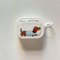 Wear headphones dachshund suitable for AirPods 1 apple bluetooth wireless headset cover 1/1/1 generation pro1 protective case Airpods 3rd generation white