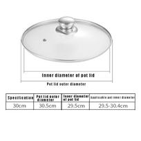 16-34cm Grūdinto Stiklo Puodo Dangtis Apvalus Keptuvės Dangtis Universalus Wok Keptuvės Dangtis Virtuvės Aksesuarai 30cm