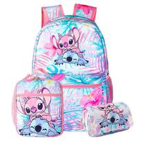 Disney Stitch Trijų dalių Kuprinė, Madinga Mokyklinė Kuprinė Pradinių ir Vidurinių Mokyklų Mokiniams, Didelės Talpos Kelioninė Kuprinė Vyrams ir Moterims 3PCS