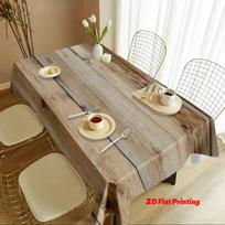 Retro medienos rašto skaitmeniniu būdu spausdinamas poliesterio staltiesė, tinkama stačiakampiams stalams.zyc 54*72inch(137cm*183cm） beige