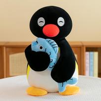 Pingu Pingvinas Pliušinis Žaislas Laikantis Mėlyną Žuvį Mielas Minkštas Kimštas Gyvūnas Patogus Kompanionas Sofos Ornamentai Dekoras Madinga Dovana 40CM