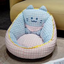 Cartoon Cat Bean Bag Seat Cushion With Plush Material For Kids Bedroom And Living Room Comfort BlueCat white