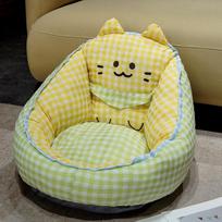 Cartoon Cat Bean Bag Seat Cushion With Plush Material For Kids Bedroom And Living Room Comfort YellowCat brown