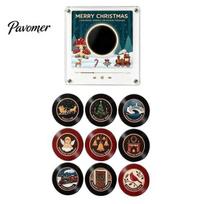 Individualizuojamas vinilo plokštelės magnetas grotuvas šaldytuvui Kalėdoms, su 9 programuojamomis plokštelėmis, Retro 256MB atmintis, LED apšviečiamas personalizuotas NFC magnetinis D
