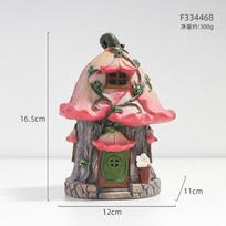 Miniature Fairy Tale Tree House Ornament for Garden Courtyard Landscaping DIY Decoration Castle Flower House Resin Craft F334468 gray