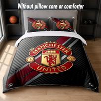 Manchester United Dizaino Lovos Patalynės Komplektas 1 Antklodės Užvalkalas + 2 Pagalvių Užvalkalai Minkšti Kvėpuojantys Namų Ūkio Lovos Lino Gaminiai 140cm*200cm