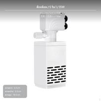 5in1 Aquarium Filter Oxygen Pump, Silent Circulation Water Pump 3.5W 15W gray