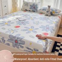Vandeniui atspari čiužinio apsauga: Visas apsauginis užvalkalas vaikams ir senjorams, šlapimo paklotas, paklodė, universalus visų sezonų. 90x200 cm [Waterproof Urine-proof Bed Sheet] gray