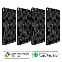 4 vnt. Android belaidžio įkrovimo vietos sekimo piniginės sekiklis Kortelė Vandeniui atsparus GPS lokatorius Veikia su Google Find My programėle Žyma Black-4pcs