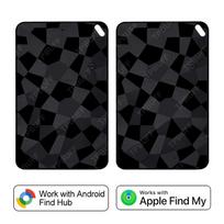 4 vnt. Android belaidžio įkrovimo vietos sekimo piniginės sekiklis Kortelė Vandeniui atsparus GPS lokatorius Veikia su Google Find My programėle Žyma Black-2pcs