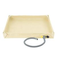 Lauko praplovimo padėklas su išleidimo žarna, Nešiojama vandens surinkimo talpa 80 x 80 x 10 cm sodo valymui ir plovimo kontroliai beige