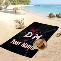 Depeche Mode Custom Beach Towel, Print Your Name Text Lightweight Absorbent Towel for Swimming Travel 80cmx160cm(31x63inch) white