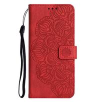 Odinis dėklas For Funda Samsung Galaxy A52s 5g A22 A12 A32 A52 A72 A42 Dėklai Mandala Atverčiamas piniginė Telefono galinis dangtelis Kortelių laikiklis Samsung A32 5G raudona