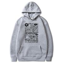 Reperis Eminem Slim Shady Hoodie Fashion Vintage Graphic Hoodie Unisex Moterų gotikos megztiniai Oversized Hip Hop Streetwear Unisex S gray