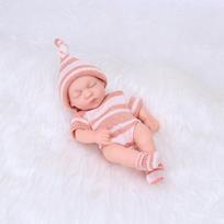 Mini 19 cm mieganti silikoninė lėlė viso kūno silikoninė vonios lėlė, gyva lėlė. 19cm