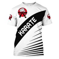Japonijos treniruočių marškinėliai Vyriški 3d karatė marginti marškinėliai, negabaritiniai trumpomis rankovėmis Aukštos kokybės sportinė apranga Vyriški greitai džiūstantys marškinėliai XL white
