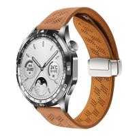 Natūralios odos magnetinė apyrankė, skirta Huawei Watch GT4 3 Pro 43 46mm kvėpuojanti apyrankė, skirta Samsung Galaxy 7 Ultra 4 5 6 40mm 44mm 47mm Gear S3 20mm 22mm 20mm gray
