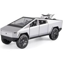 1/24 mastelio pikapas Tesla kibernetinis sunkvežimis Diecast metalinis modelis su garsu ir šviesa, patraukiamas atgal, tinka vaikams 1/24-Size:22.5*8.5*8cm sidabras