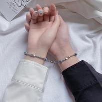 Apyrankės moterims su pakabukais, draugystės virvelė, pintos, atstumo, porų, magnetinė apyrankė, įsimylėjėlių papuošalai Adjustable size gray