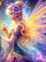 Cute Elf Girl Diamond Painting Set Flower Fairy Flower Cross Embroidery Handmade Mosaic DIY Designer Home Decor Gift Renovation Full Round 50x70CM