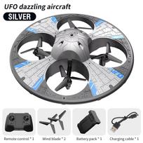 2024 m. nauja RC drono putplasčio UAV Ufo kamera su apšvietimu, išmaniu kliūčių išvengimu iš keturių ašių orlaivio mini drono žaislas vaikams, dovanos without camera sidabras