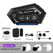 BT12-C motociklo šalmo ausinės, skirtos važinėjimui suskaidyto dizaino Bluetooth 5.3 muzikinės ausinės Moto Communicator Garsiakalbis motociklininkas, atsparus vandeniui, triukšmo mažinimas black