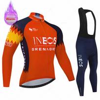 Ineos Žieminis Terminis Flisas Dviračių Drabužiai Vyrams Džersis Kostiumas Lauko Dviračių Drabužiai Šortai su Petnešomis Rinkinys Ropa Maillot Ciclismo Hombre 5XL black