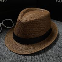Medvilninis ir lininis audinys Panamos vienspalvis skrybėlė Jazz kepurė nuo saulės Vyriška ir moteriška pora Britų kepurė nuo saulės (about 58cm) adult gray
