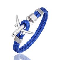 Žavesio vyriška lėktuvo inkaro apyrankė moterims dangaus išgyvenimo lėktuvo grandinėlė draugystės apyrankės femme porų papuošalai homme dovana nauja 19cm blue