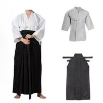Kendo Kostiumas Kendo Šortai Kendo Hakama Hakama Kendo Gi 2 dalių Rinkinys 180 juoda balta spalva