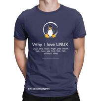 Vyriški Tux Linux Pingvino marškinėliai Premium medvilnės drabužiai Laisvalaikio Harajuku Manga marškinėliai Estetiški marškiniai XXXL tamsiai mėlyna spalva