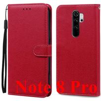 Xiaomi Redmi Note 8 Pro dėklas Silikoninis odinis piniginės telefono dėklas Redmi Note 8 dėklui Redmi Note 8 Pro atverčiamas dėklas Coque Fundas red