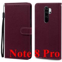 Xiaomi Redmi Note 8 Pro dėklas Silikoninis odinis piniginės telefono dėklas Redmi Note 8 dėklui Redmi Note 8 Pro atverčiamas dėklas Coque Fundas black