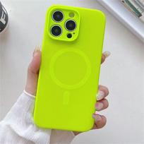 Madingas ryškus fluorescencinis skystas silikonas magnetinis Magsafe dėklas iPhone 16 15 14 13 Pro Max Plus belaidžio įkrovimo dangtelis For iPhone 13 ProMax