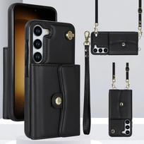 Rankinis dirželis, crossbody telefono dėklas Samsung Galaxy S24 FE S25 Ultra S23 S22 S21 Plus A16 A15 A35 A55 A14 A54 A53 piniginė, kortelių H Galaxy S24