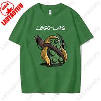 Juokingi Anime Komiksai Lego-las Spausdinami Marškinėliai Humoro Stilius Vasaros Mada Trumpomis Rankovėmis Marškinėliai Y2k Gatvės Stilius Medvilniniai Marškinėliai Camisetas 2XL black