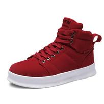 Streetwear aukštakulniai vyriški riedlenčių batai Madingi kasdieniai raudoni zomšiniai sportbačiai Vyras Lauko platforminiai neslystantys vyriški riedlenčių batai 43 brown